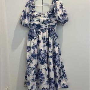 Brand New Abercrombie & Fitch Puff Sleeve Midi Dress (size small petite)